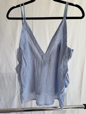 Lulus Blue White Striped Tie Back Cami Tank Top XS